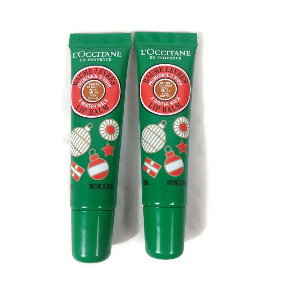 L'Occitane Limited Edition Winter Walk 5% Shea Lip Balm 12ML X 2 NEW